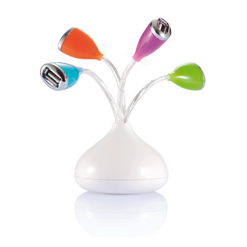 Oscar Eberli Werbeartikel AG: Flower 4-Port USB Hub mit LED von xindao
